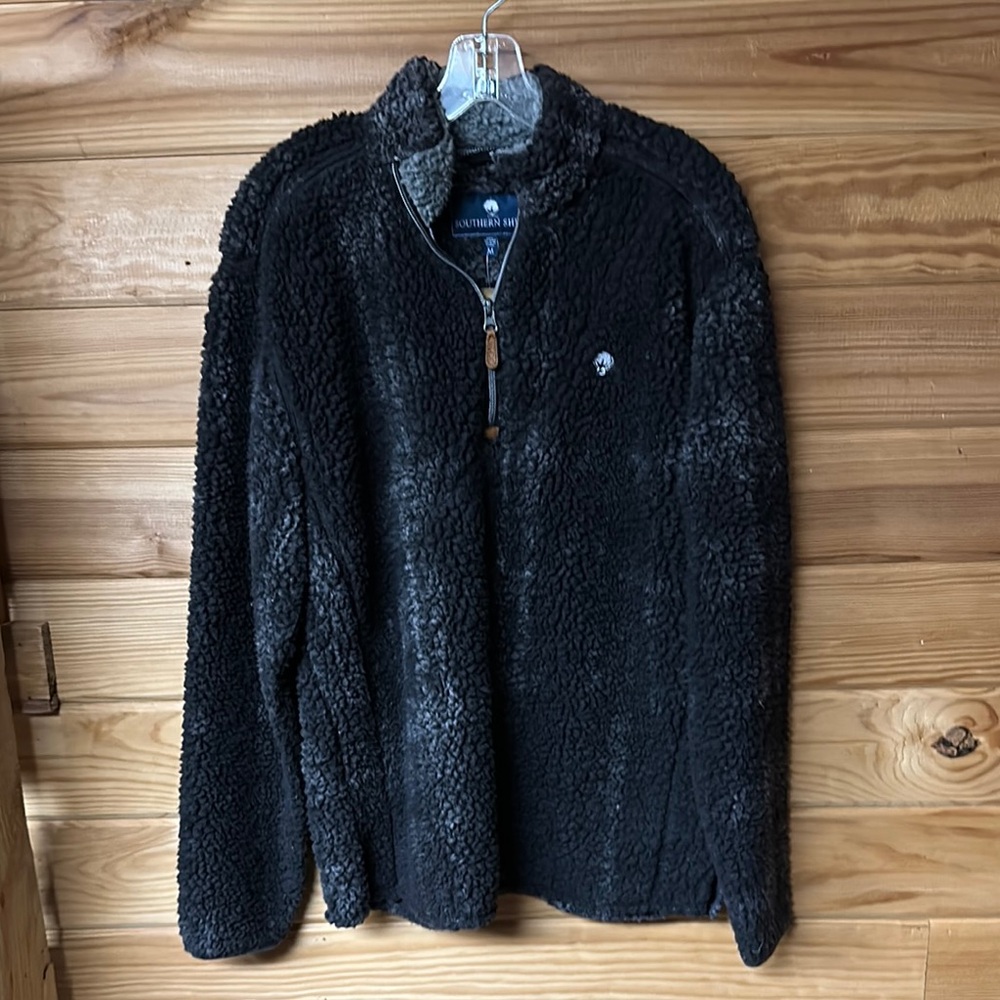 Southern Shirt Black, Brown and Gray Women's Sherpa Pullover Size M